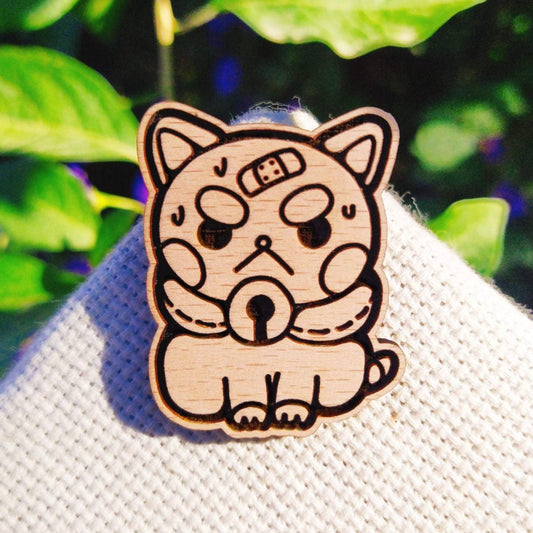 PIN DE MADERA DE CACHORRO DE GATO